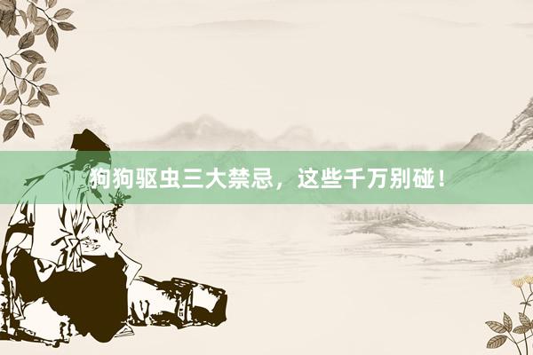 狗狗驱虫三大禁忌，这些千万别碰！