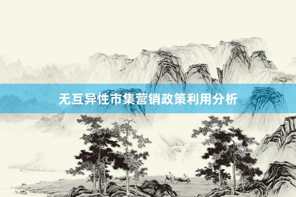 无互异性市集营销政策利用分析